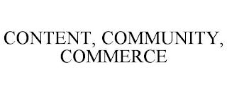 CONTENT, COMMUNITY, COMMERCE trademark