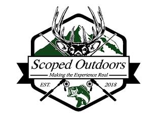 SCOPED OUTDOORS MAKING THE EXPERIENCE REAL EST. 2018 trademark