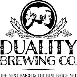 DUALITY BREWING CO. THE NEXT BATCH IS THE BEST BATCH YET trademark