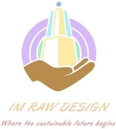 IM RAW DESIGN WHERE THE SUSTAINABLE FUTURE BEGINS trademark