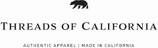 THREADS OF CALIFORNIA AUTHENTIC APPAREL MADE IN CALIFORNIA trademark