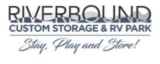 RIVERBOUND CUSTOM STORAGE & RV PARK STAY, PLAY AND STORE! trademark