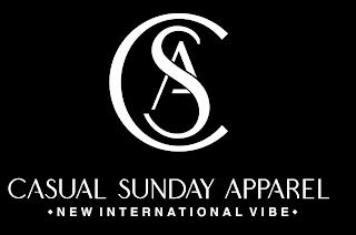 CSA CASUAL SUNDAY APPAREL NEW INTERNATIONAL VIBE trademark