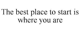 THE BEST PLACE TO START IS WHERE YOU ARE trademark