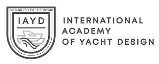 THE MIND · THE EYE · THE MEDIUM I A Y D INTERNATIONAL ACADEMY OF YACHT DESIGN trademark