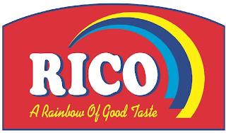 RICO A RAINBOW OF GOOD TASTE trademark