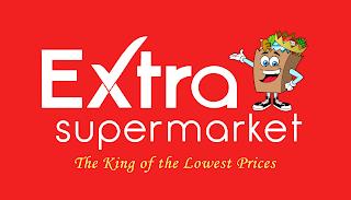 EXTRA SUPERMARKET THE KING OF THE LOWEST PRICES trademark