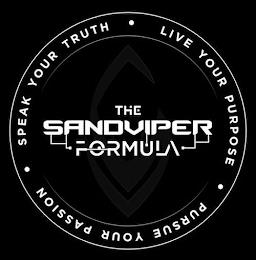 THE SANDVIPER FORMULA · SPEAK YOUR TRUTH · LIVE YOUR PURPOSE · PURSUE YOUR PASSION trademark