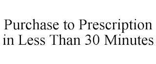 PURCHASE TO PRESCRIPTION IN LESS THAN 30 MINUTES trademark