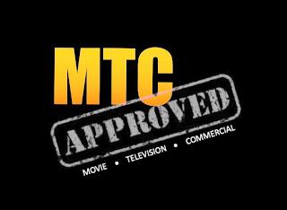 MTC APPROVED MOVIE · TELEVISION · COMMERCIAL trademark