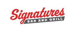 SIGNATURES BAR AND GRILL trademark