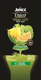 JUMEX UNICO GREEN JUICE 100% JUICE · PREMIUM · PREMIUM WITH CACTUS FIBER AND CELERY NO SUGAR ADDED PRESERVATIVES trademark