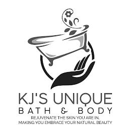 KJ'S UNIQUE BATH & BODY REJUVINATE THE SKIN YOU ARE IN, MAKING YOU EMBRACE YOUR NATURAL BEAUTY trademark