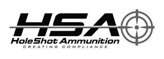 HSA HOLESHOT AMMUNITION CREATING COMPLIANCE trademark