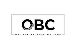 OBC ON-TIME BECAUSE WE CARE trademark