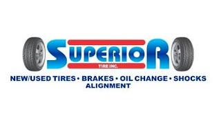 SUPERIOR TIRE INC. NEW/USED TIRES · BRAKES · OIL CHANGE · SHOCKS ALIGNMENT trademark