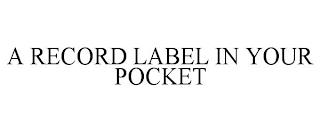 A RECORD LABEL IN YOUR POCKET trademark