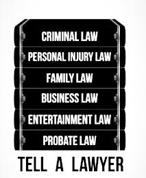 CRIMINAL LAW PERSONAL INJURY LAW FAMILY LAW BUSINESS LAW ENTERTAINMENT LAW PROBATE LAW TELL A LAWYER trademark