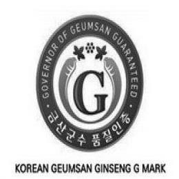 GOVERNOR OF GEUMSAN GUARANTEED KOREAN GEUMSAN GINSENG G MARK trademark