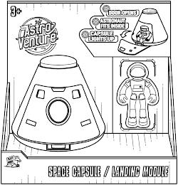 ASTRO VENTURE 3+ DOOR OPENS ASTRONAUT FITS INSIDE CAPSULE LIGHTS UP PLAY MIND SPACE CAPSULE / LANDING MODULE trademark