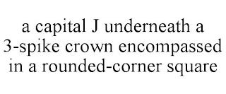 A CAPITAL J UNDERNEATH A 3-SPIKE CROWN ENCOMPASSED IN A ROUNDED-CORNER SQUARE trademark