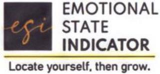 ESI EMOTIONAL STATE INDICATOR LOCATE YOURSELF, THEN GROW. trademark