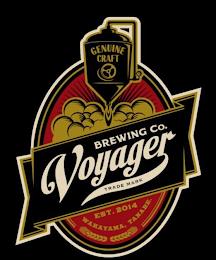 GENUINE CRAFT BREWING CO. VOYAGER TRADE MARK EST. 2014 WAKAYMA, TANABE. trademark