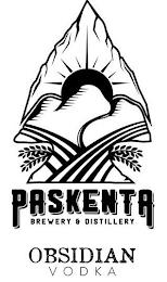 PASKENTA BREWERY & DISTILLERY OBSIDIAN VODKAODKA trademark