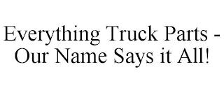 EVERYTHING TRUCK PARTS - OUR NAME SAYS IT ALL! trademark