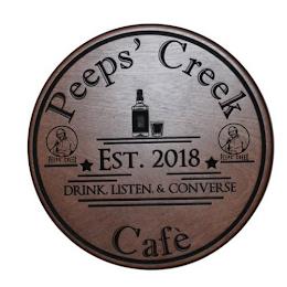 PEEPS' CREEK PEEPS' CREEK PEEPS' CREEK CAFÉ DRINK, LISTEN, & CONVERSE EST. 2018 trademark