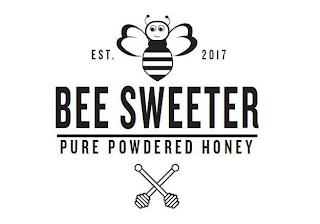 EST. 2017 BEE SWEETER PURE POWDERED HONEY trademark