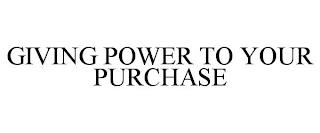 GIVING POWER TO YOUR PURCHASE trademark