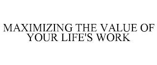 MAXIMIZING THE VALUE OF YOUR LIFE'S WORK trademark