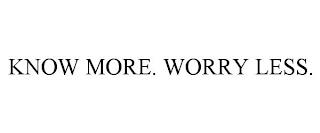 KNOW MORE. WORRY LESS. trademark