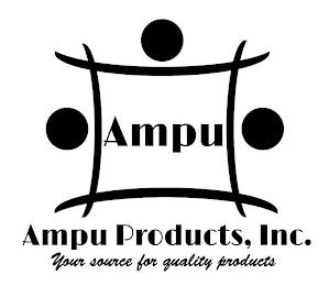 AMPU AMPU PRODUCTS, INC. YOUR SOURCE FOR QUALITY PRODUCTS trademark