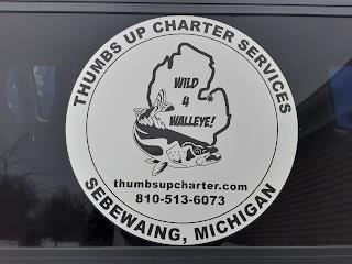 WILD 4 WALLEYE! THUMBS UP CHARTER SERVICES THUMBSUPCHARTER.COM 810-513-6073 SEBEWAING, MICHIGAN trademark