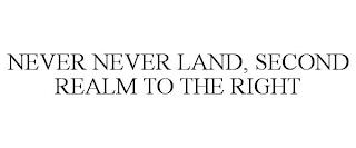 NEVER NEVER LAND, SECOND REALM TO THE RIGHT trademark