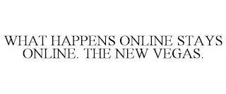 WHAT HAPPENS ONLINE STAYS ONLINE. THE NEW VEGAS. trademark