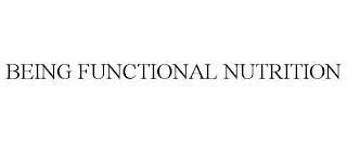 BEING FUNCTIONAL NUTRITION trademark