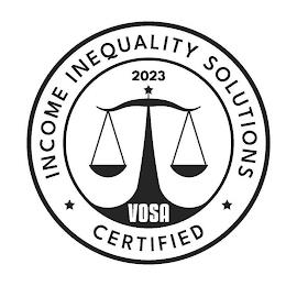 VOSA INCOME INEQUALITY SOLUTIONS CERTIFIED trademark