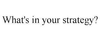 WHAT'S IN YOUR STRATEGY? trademark