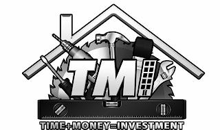 TMI TIME+MONEY=INVESTMENT trademark