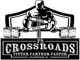 RT. 66 RT. 30 F3 CROSSROADS FITTER FARTHER FASTER PLAINFIELD IL trademark