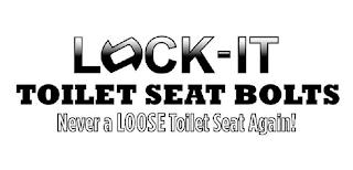 LOCK-IT TOILET SEAT BOLTS NEVER A LOOSE TOILET SEAT AGAIN! trademark