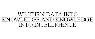 WE TURN DATA INTO KNOWLEDGE AND KNOWLEDGE INTO INTELLIGENCE trademark