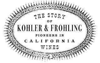 THE STORY OF KOHLER & FROHLING PIONEERS IN CALIFORNIA WINES trademark