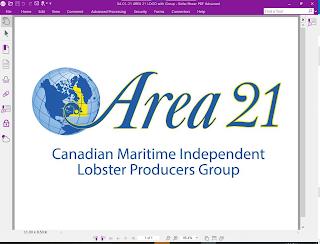 AREA 21 CANADIAN MARITIME INDEPENDENT LOBSTER PRODUCERS GROUP trademark