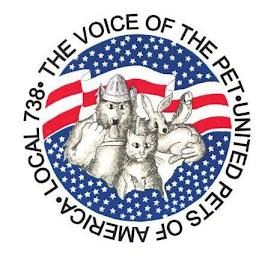 THE VOICE OF THE PET UNITED PETS OF AMERICA LOCAL 738 trademark