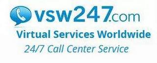 VSW 247.COM VIRTUAL SERVICES WORLDWIDE 24/7 CALL CENTER SERVICE trademark