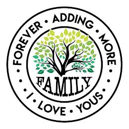 FAMILY FOREVER ADDING MORE I LOVE YOUS trademark